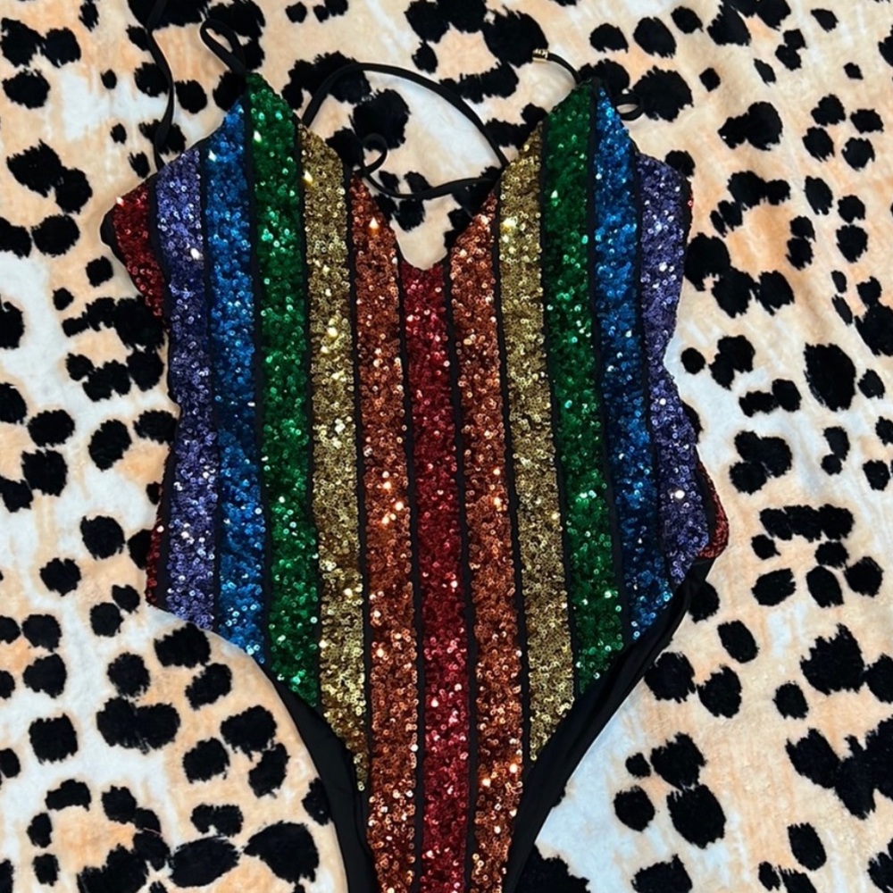 Large Beach Bunny Rainbow Monokini One Piece